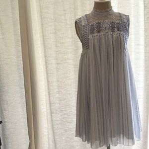 Free People Baby Doll Dress-light blue